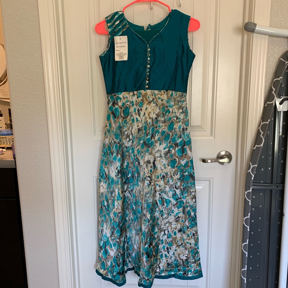 Teal Indian anarkali 3 piece